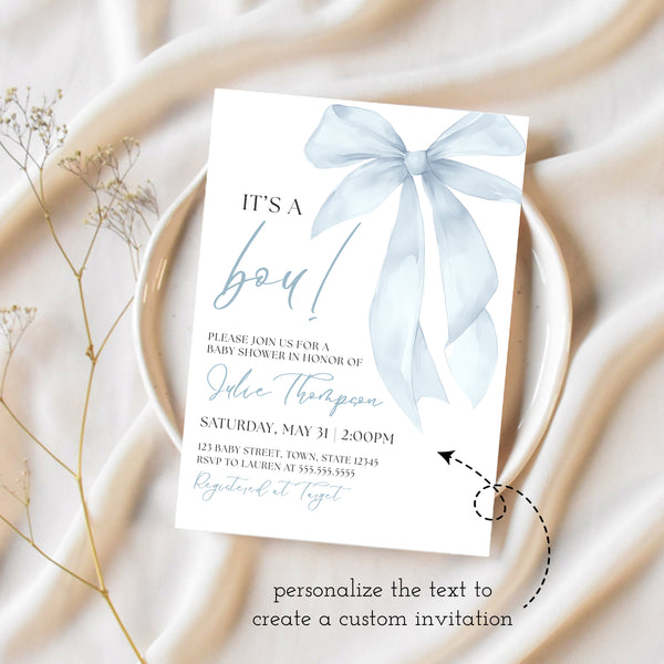 Boy Baby Shower Invitation | It's A Boy Baby Shower | Ollie + Hank