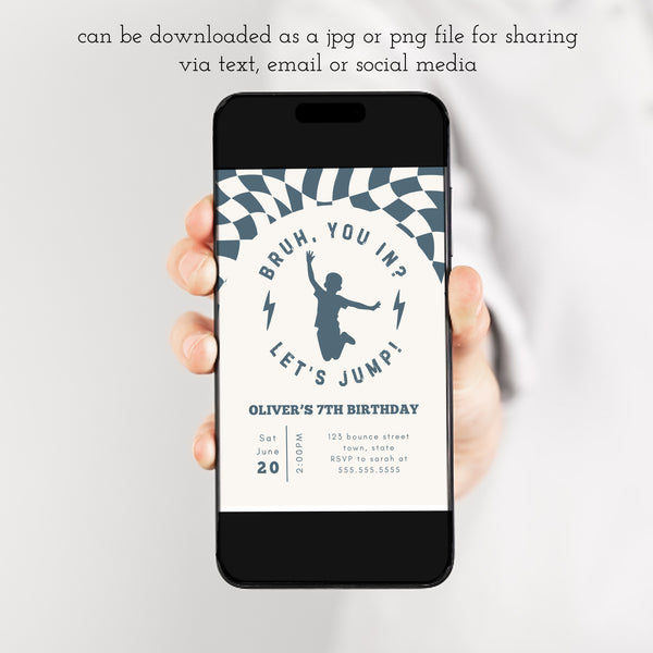 Trampoline Park Birthday Invitation | Jump Birthday Party | Ollie + Hank