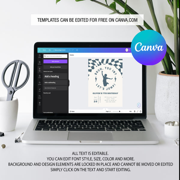 Trampoline Park Birthday Invitation | Jump Birthday Party | Ollie + Hank