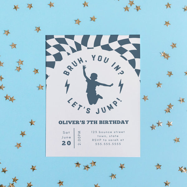 Trampoline Park Birthday Invitation | Jump Birthday Party | Ollie + Hank