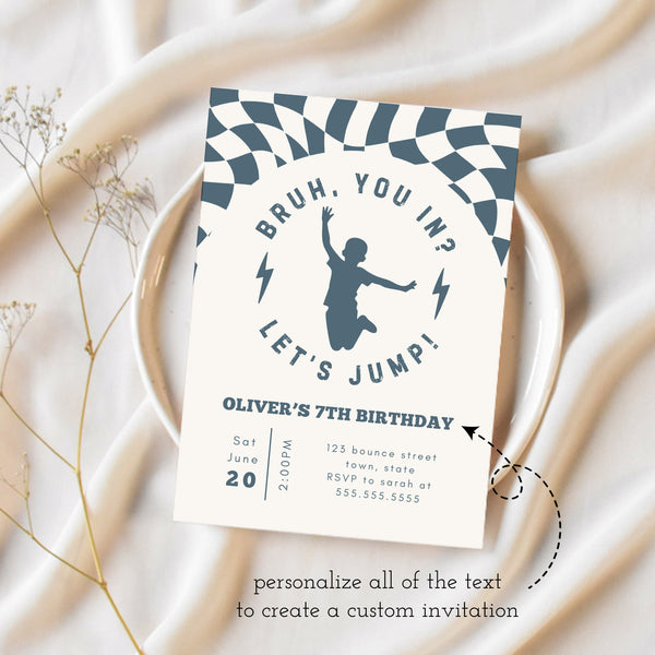 Trampoline Park Birthday Invitation | Jump Birthday Party | Ollie + Hank