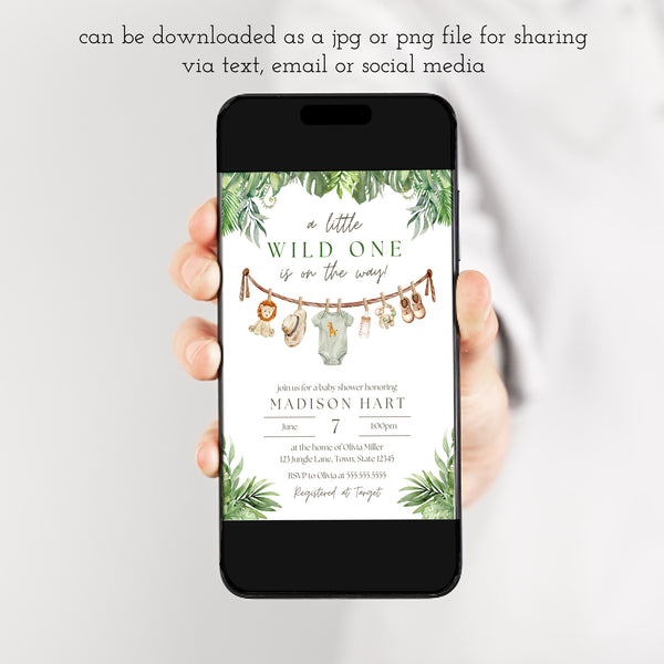 Jungle Baby Shower | Wild One Baby Shower Invitation | Ollie + Hank