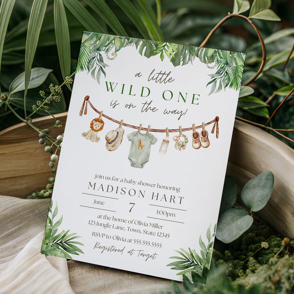 Jungle Baby Shower | Wild One Baby Shower Invitation | Ollie + Hank