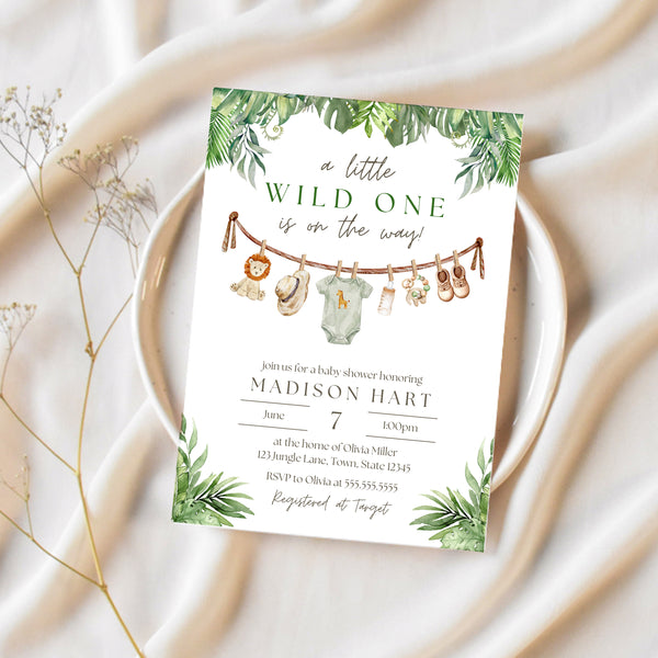 Jungle Baby Shower | Wild One Baby Shower Invitation | Ollie + Hank