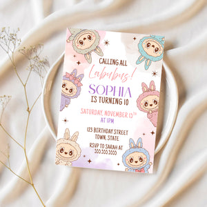 Labubu Birthday Invitation | Labubu Birthday Party  | Ollie + Hank