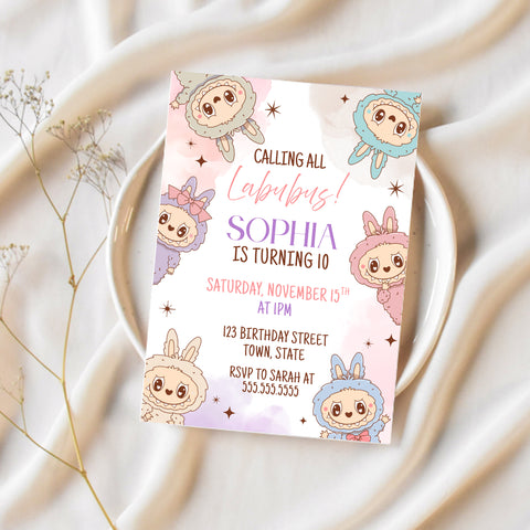 Labubu Birthday Invitation | Labubu Birthday Party  | Ollie + Hank