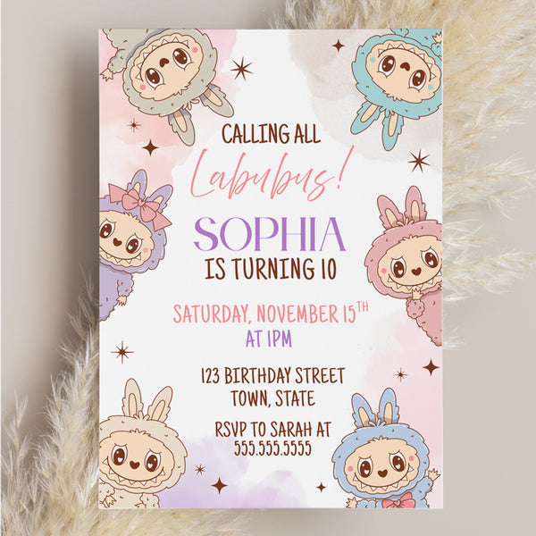 Labubu Birthday Invitation | Labubu Birthday Party  | Ollie + Hank