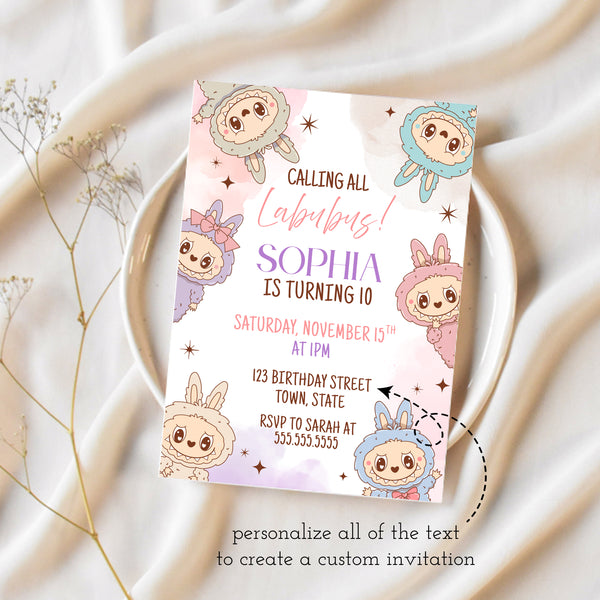 Labubu Birthday Invitation | Labubu Birthday Party  | Ollie + Hank