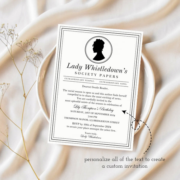 Lady Whistledown Society Papers | Lady Whistledown Template | Ollie + Hank