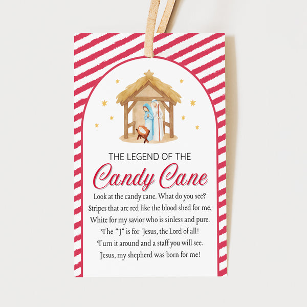 Legend Of The Candy Cane | Printable Christmas Tags | Ollie + Hank