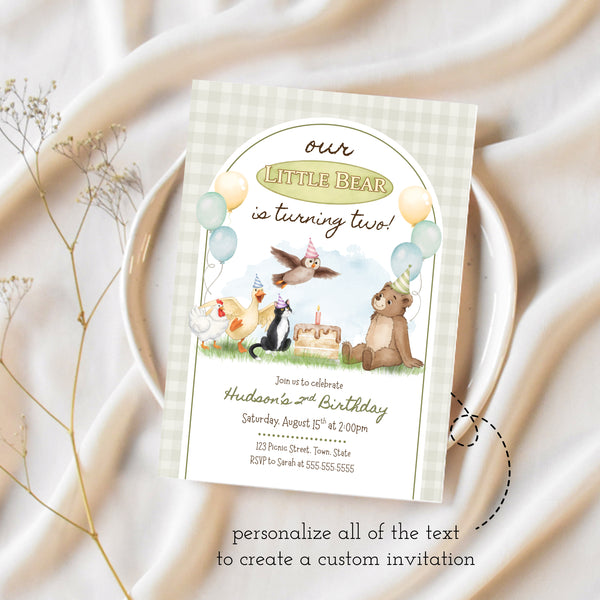 Little Bear Birthday Party | Little Bear And Friends Birthday Invitation | Ollie + Hank