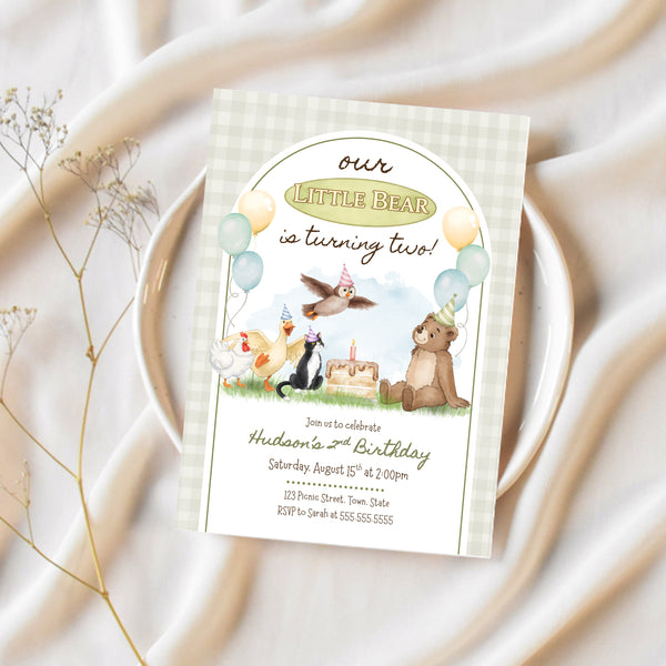 Little Bear Birthday Party | Little Bear And Friends Birthday Invitation | Ollie + Hank