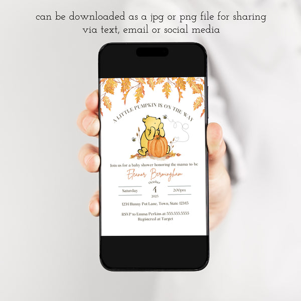 Winnie The Pooh Baby Shower Invitations | Little Pumpkin Baby Shower | Ollie + Hank