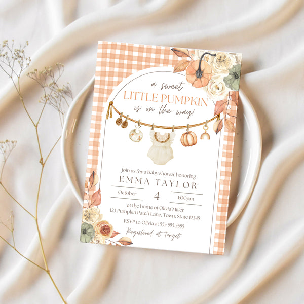 Little Pumpkin Baby Shower Invitation | Fall Baby Shower Invitations | Ollie + Hank