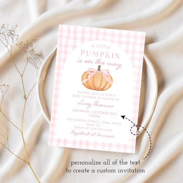 Little Pumpkin Baby Shower Invitations | Ollie + Hank