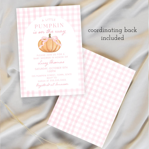 Little Pumpkin Baby Shower Invitations | Ollie + Hank