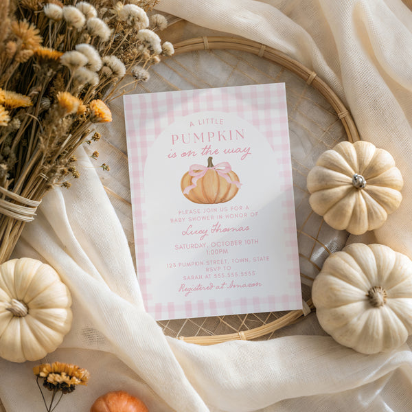 Little Pumpkin Baby Shower Invitations | Ollie + Hank