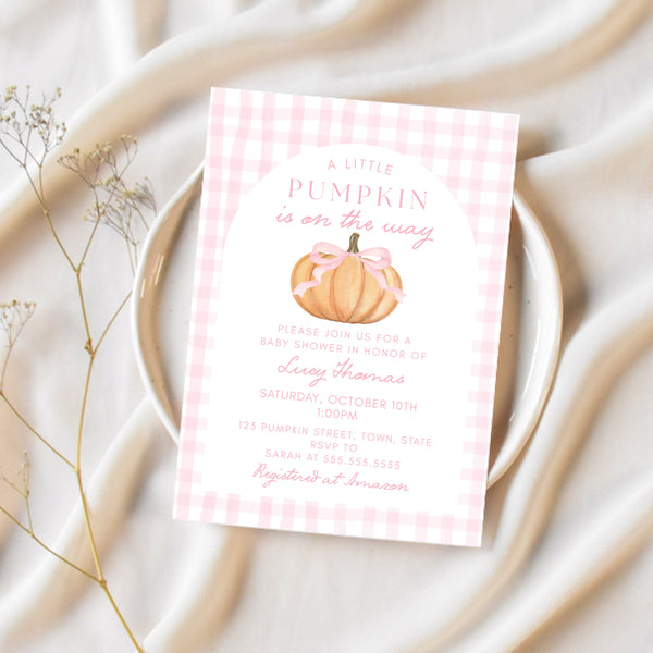Little Pumpkin Baby Shower Invitations | Ollie + Hank