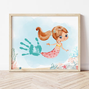 Mermaid Craft | Mermaid Handprint Art | Ollie + Hank