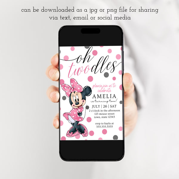 Oh Twodles Invitation | Minnie Mouse 2nd Birthday | Ollie + Hank