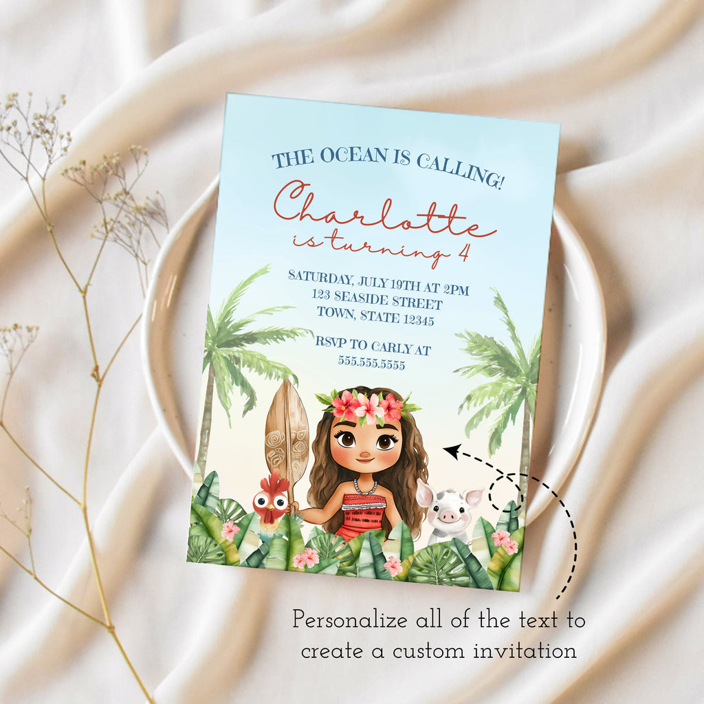Moana Birthday Invitations | Ollie + Hank moana-birthday-invitations-ollie-hank