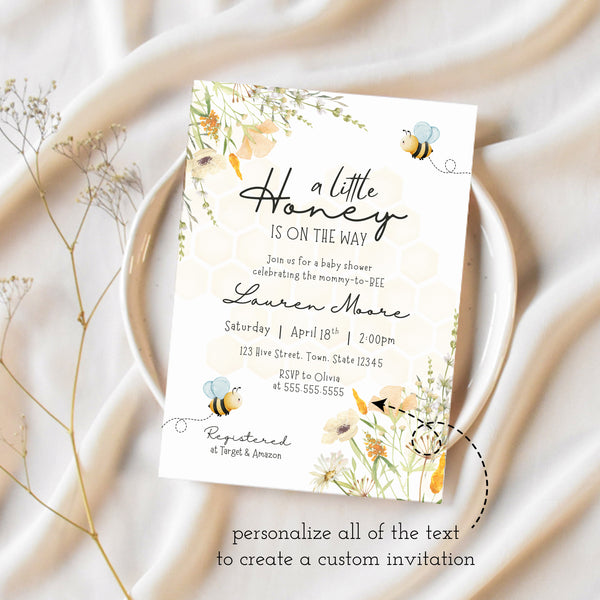 Bee Baby Shower Invitation | Mommy To Bee Baby Shower | Ollie + Hank