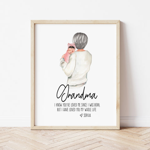 Mothers Day Gift For Nanny | Grandma & Baby Print | Ollie + Hank