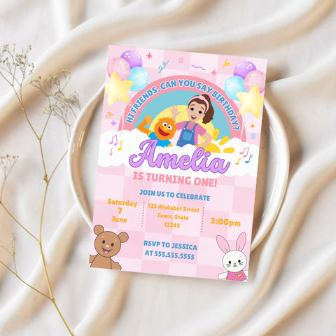 Ms Rachel Birthday Invitation | Ms Rachel 1st Birthday | Ollie + Hank