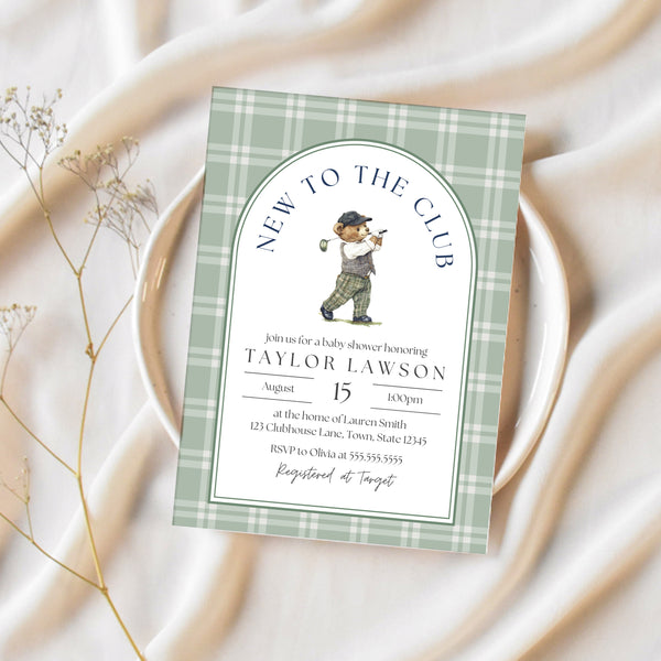 New To The Club Baby Shower | Golf Baby Shower Invitations | Ollie + Hank