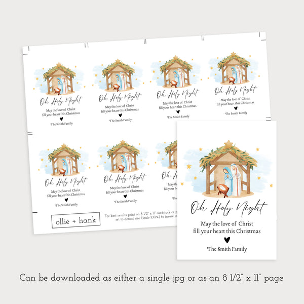 Christmas Gift Tags | Oh Holy Night | Ollie + Hank