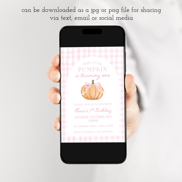 First Birthday Invitation | Our Little Pumpkin Is Turning One | Ollie + Hank