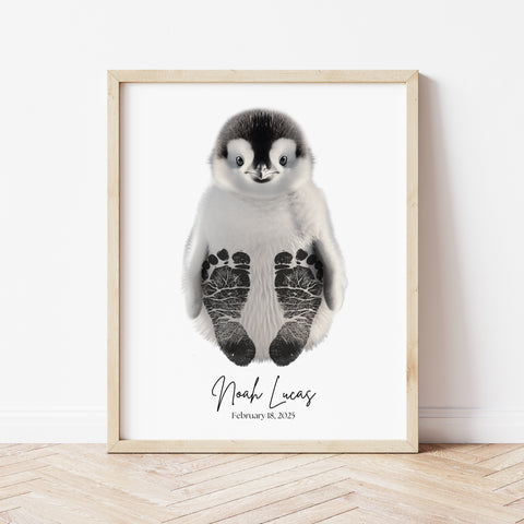 Penguin Footprint Art | Baby Footprint Art | Ollie + Hank