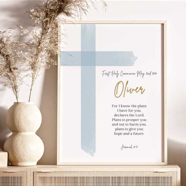 First Communion Gift For Boy | Personalized Cross Baptism | Ollie + Hank