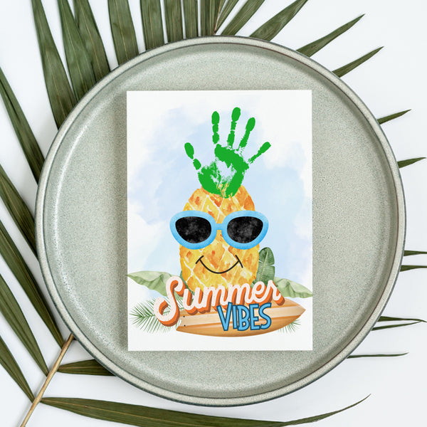 Summer Handprint Art | Pineapple Handprint Art | Ollie + Hank