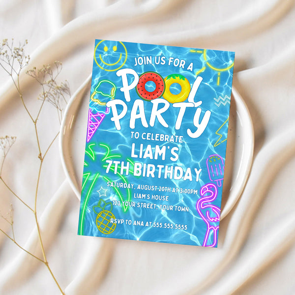 Pool Party Invitations | Editable | Printable | Ollie + Hank