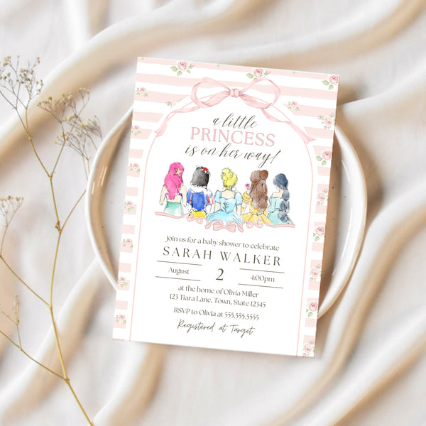 Princess Baby Shower Invitations | Disney Princess Baby Shower  | Ollie + Hank