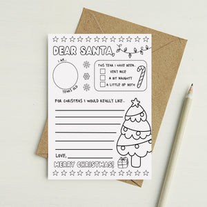 Printable Coloring Letter To Santa Template | Ollie + Hank