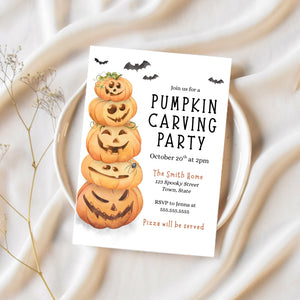Pumpkin Carving Party | Halloween Invitation | Ollie + Hank