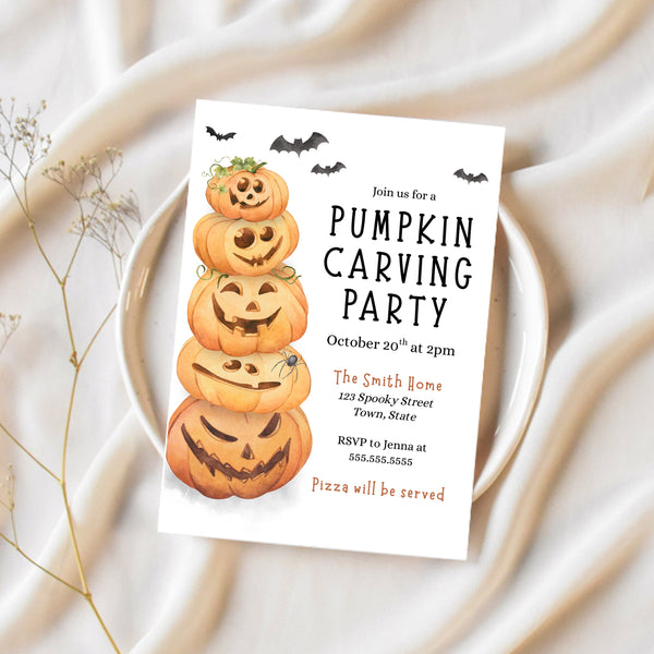 Pumpkin Carving Party | Halloween Invitation | Ollie + Hank