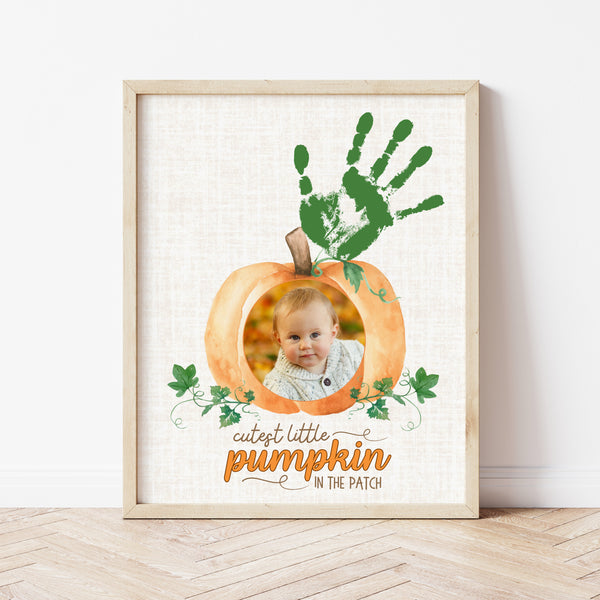 Pumpkin Craft Preschool | Halloween Handprint Art | Ollie + Hank