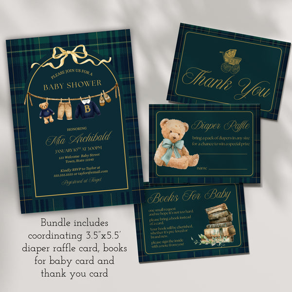 Polo Teddy Bear Baby Shower Invitation | Ralph Lauren Baby Shower | Ollie + Hank