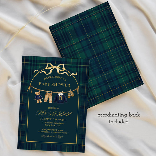 Polo Teddy Bear Baby Shower Invitation | Ralph Lauren Baby Shower | Ollie + Hank