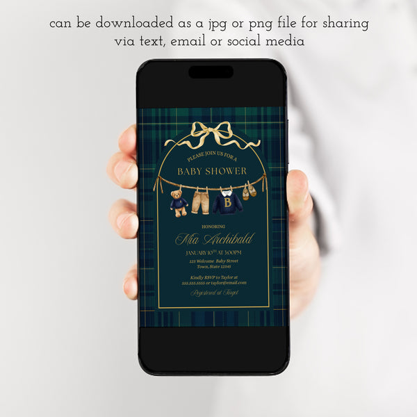 Polo Teddy Bear Baby Shower Invitation | Ralph Lauren Baby Shower | Ollie + Hank