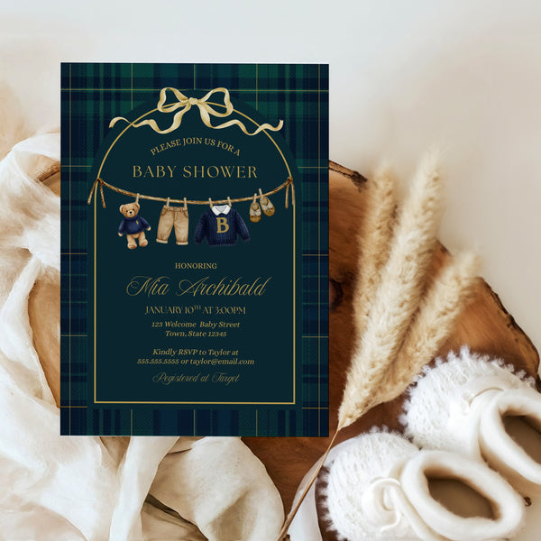 Polo Teddy Bear Baby Shower Invitation | Ralph Lauren Baby Shower | Ollie + Hank