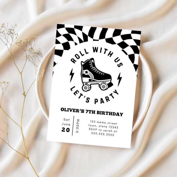 Roller Skate Party | Boy Birthday Invitations | Ollie + Hank