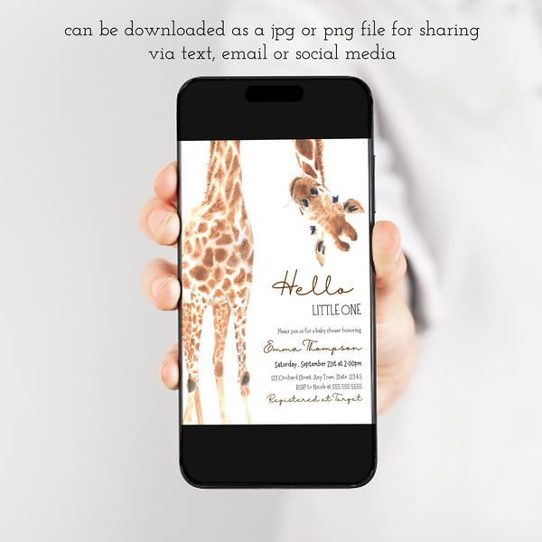 Baby Shower Invitation Giraffe | Safari Baby Shower | Ollie + Hank