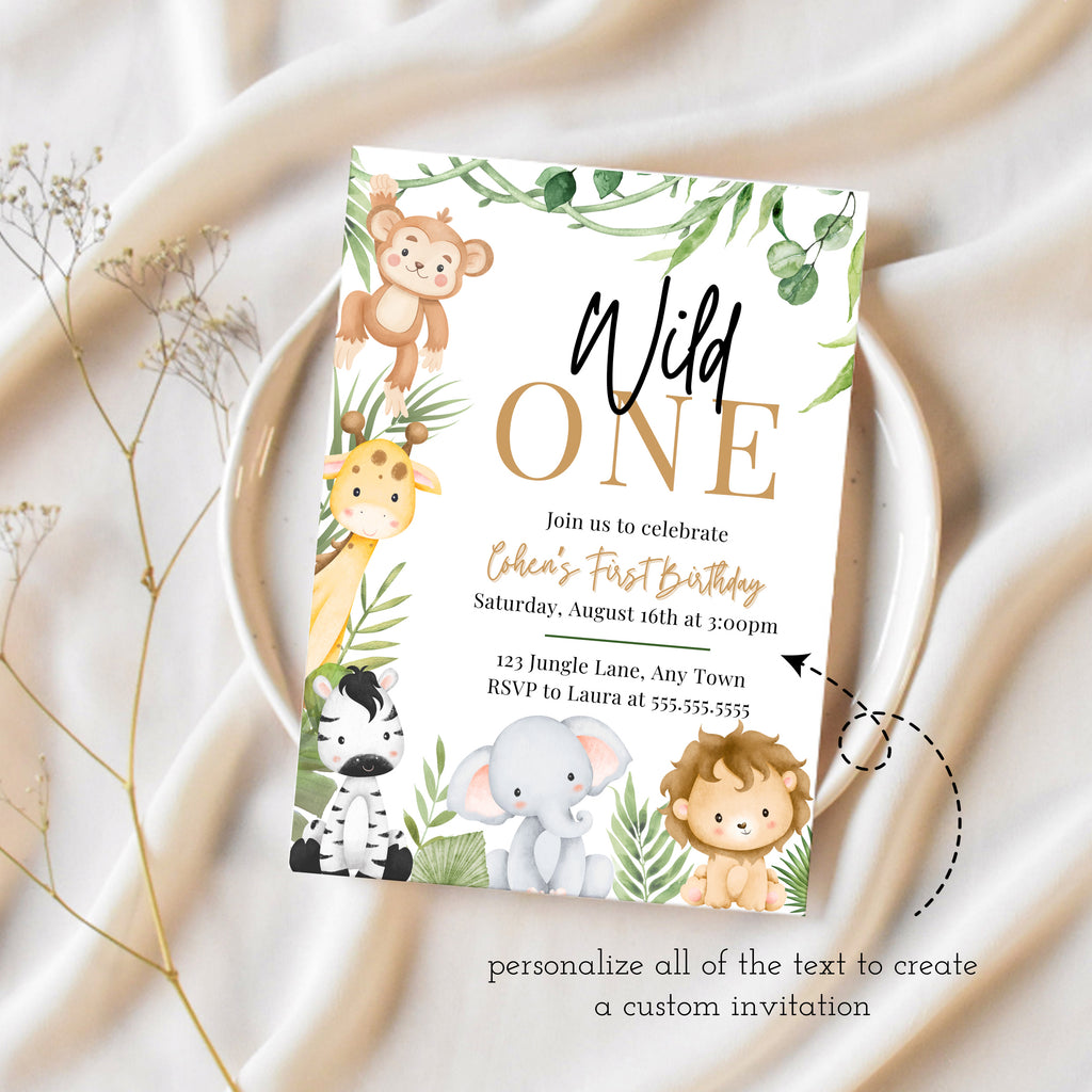 Wild One Birthday | Safari Birthday Invitation | Ollie + Hank wild-one-birthday-safari-birthday-invitation-ollie-hank