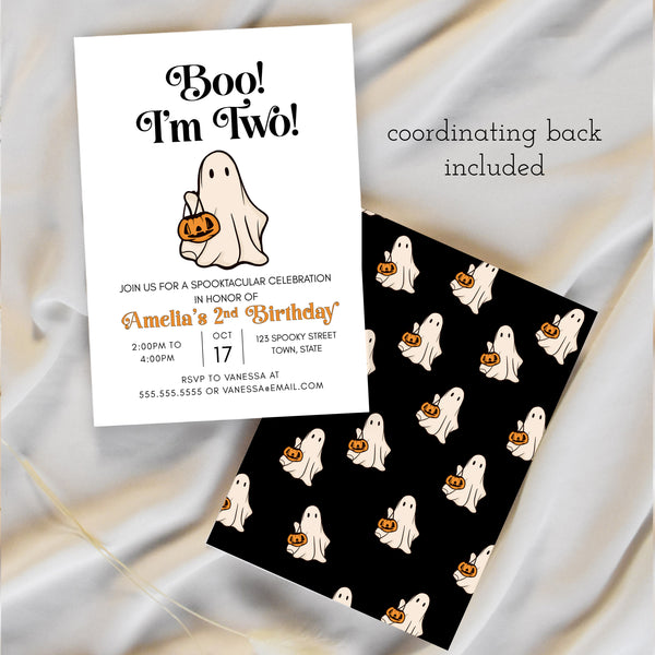 Halloween Birthday Party | Second Birthday Invitation | Ollie + Hank