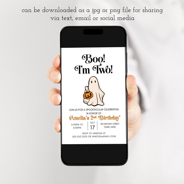 Halloween Birthday Party | Second Birthday Invitation | Ollie + Hank