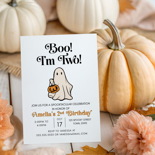 Halloween Birthday Party | Second Birthday Invitation | Ollie + Hank